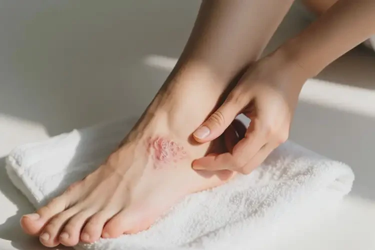 女生腳上長(zhǎng)濕疹不管它會(huì)自己好嗎(圖2)