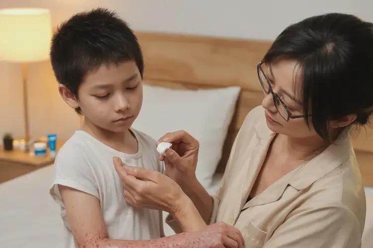 小孩手臂出現(xiàn)濕疹能徹底自愈嗎(圖3)