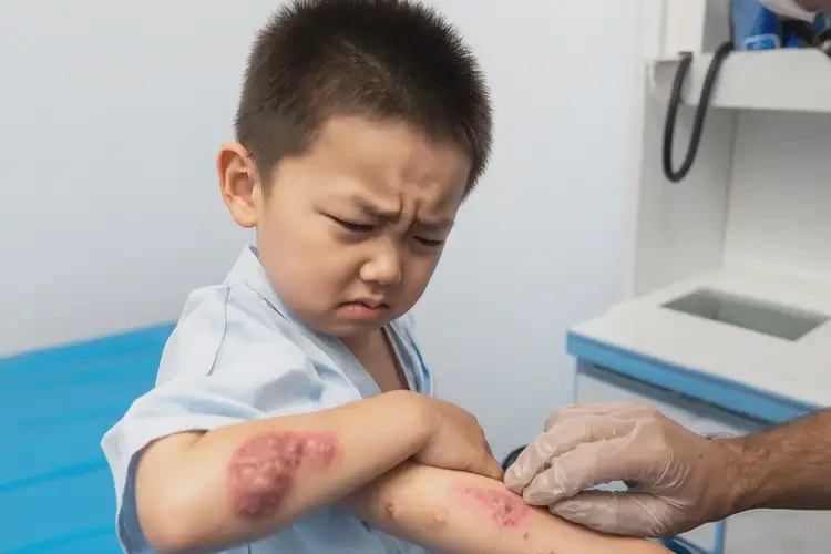 小兒手臂容易起濕疹不管它會(huì)自己自愈嗎(圖4)