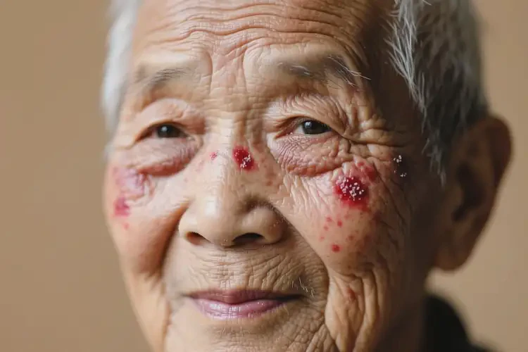 高齡老人面部容易長濕疹不管它會(huì)自己痊愈嗎(圖2)