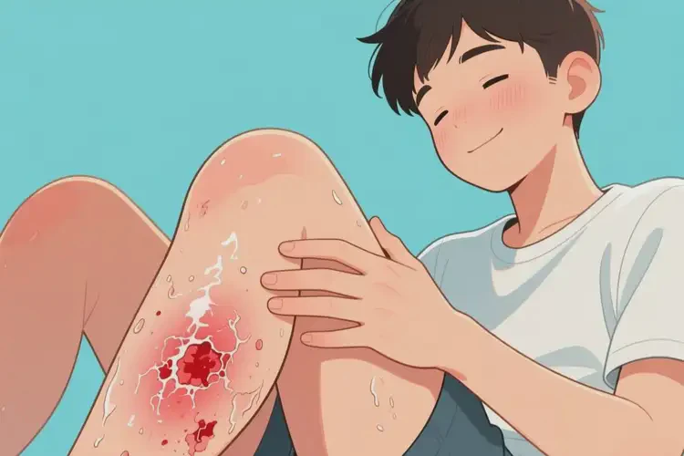 青年人大腿上偶爾長濕疹能夠徹底治愈嗎(圖2)