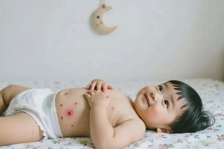 孩子肚子上起濕疹不管它會(huì)自己自愈嗎(圖1)