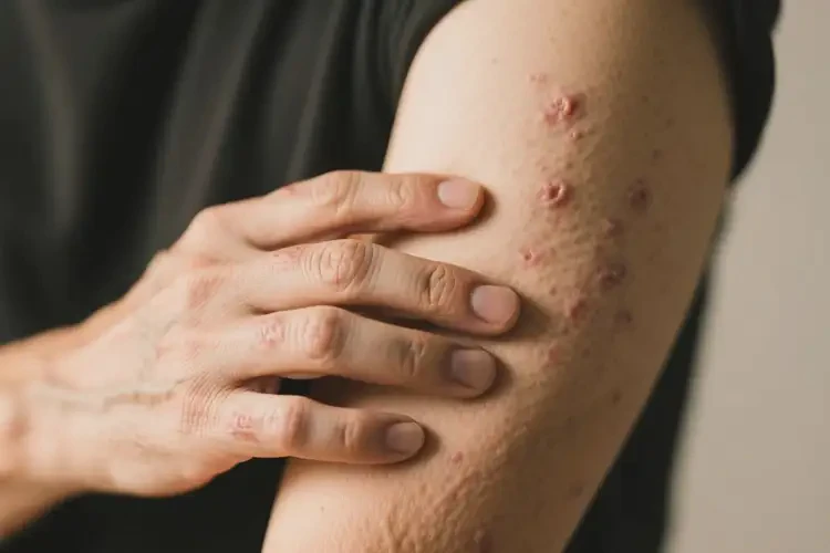 男人手臂上有濕疹可不可以徹底自愈(圖2)