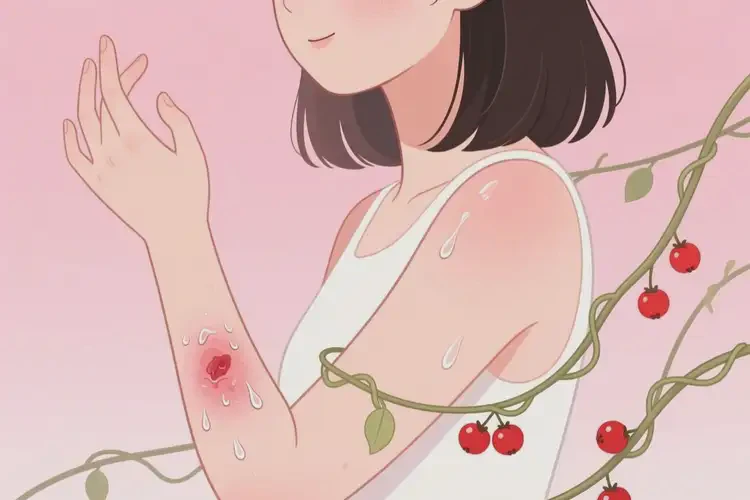 女生手臂長濕疹不管它會自己好嗎(圖1)