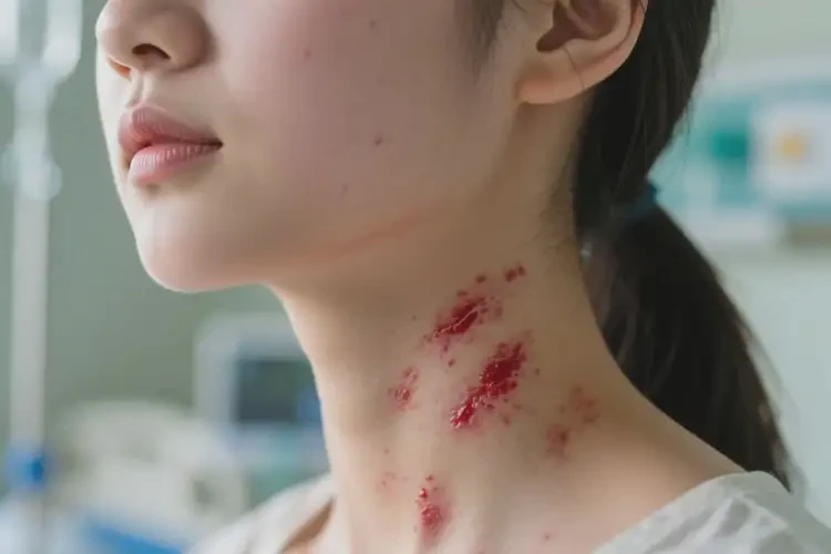 女生脖子上經(jīng)常長濕疹可以徹底自愈嗎(圖1)