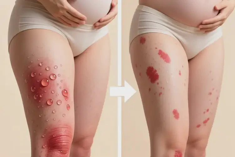 產婦大腿上起濕疹能靠自己自愈嗎(圖1)
