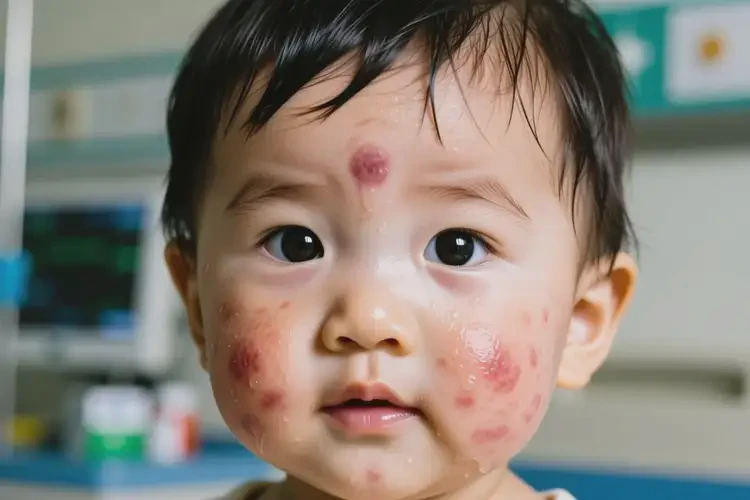 幼儿脸上有湿疹不管它会自己好吗(图1)