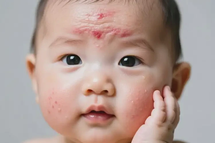 婴幼儿面部有湿疹可以彻底自愈吗(图1)