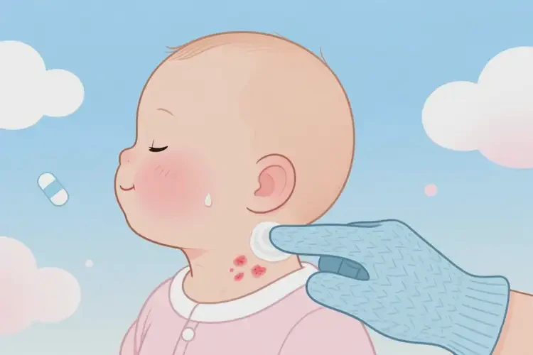少兒脖子上出現(xiàn)濕疹不管它會自己好嗎(圖4)