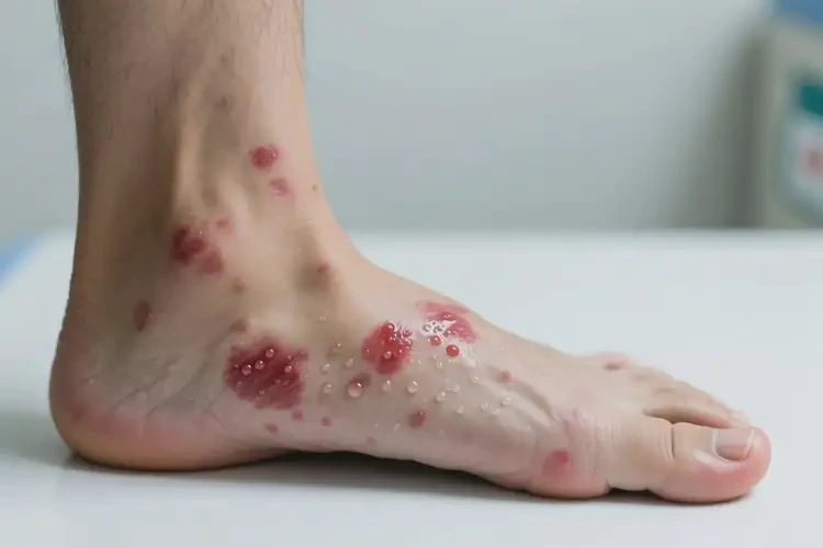 男人腳上出現(xiàn)濕疹不管它會(huì)自己痊愈嗎(圖3)