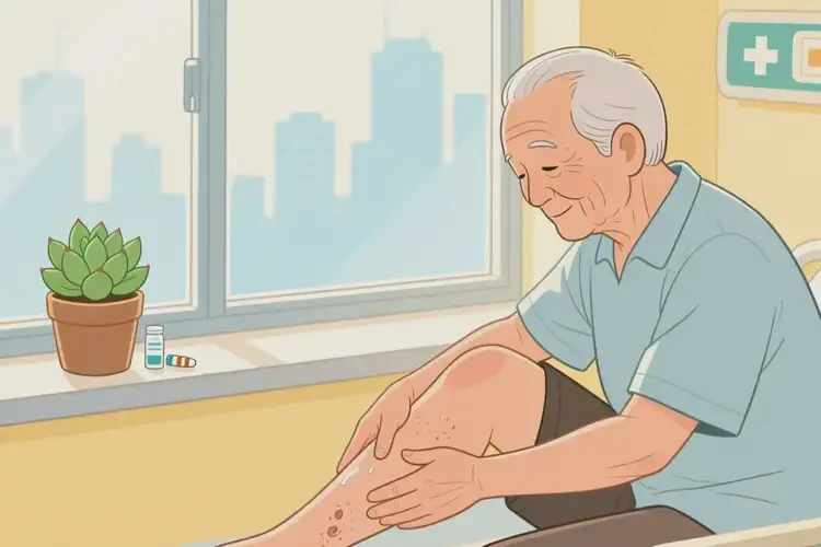 老人小腿長濕疹能靠自己自愈嗎(圖2)