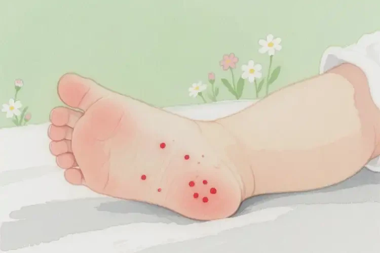 幼兒腳上偶爾長濕疹不管它會自己好嗎(圖1)