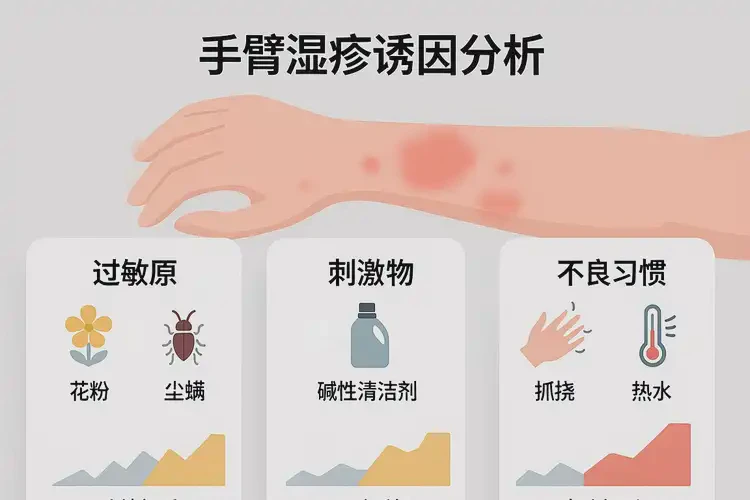 青年人手臂上出現(xiàn)濕疹不管它會(huì)自己好嗎(圖1)