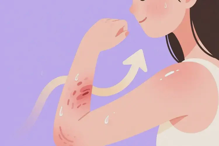 女生手臂長(zhǎng)濕疹不管它會(huì)自己自愈嗎(圖1)