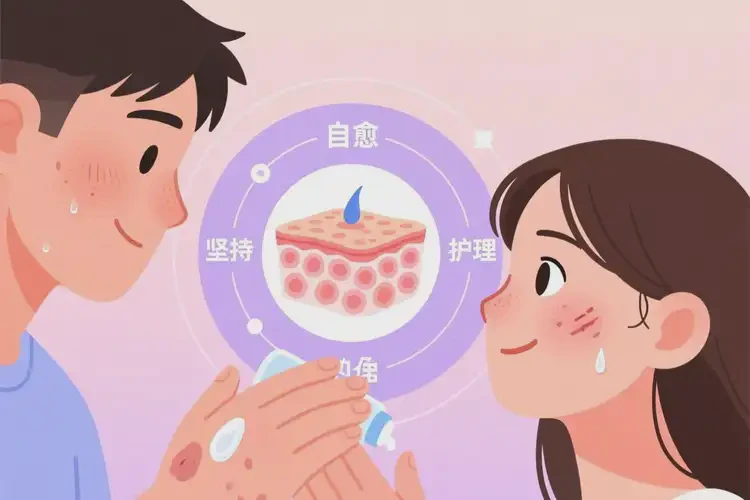 青年人臉上經(jīng)常長(zhǎng)濕疹不管它會(huì)自己自愈嗎(圖1)