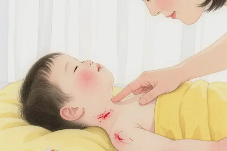 孩子脖子出現(xiàn)濕疹不管它會自己痊愈嗎(圖1)