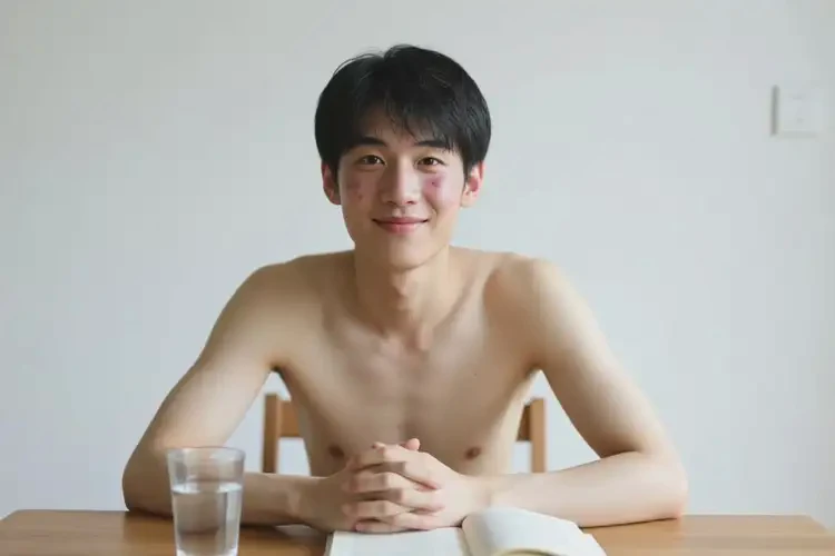 青年人臉上起濕疹不管它會(huì)自己自愈嗎(圖1)