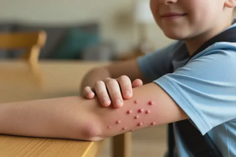 中学生手臂上出湿疹不管它会自己好吗(图1)