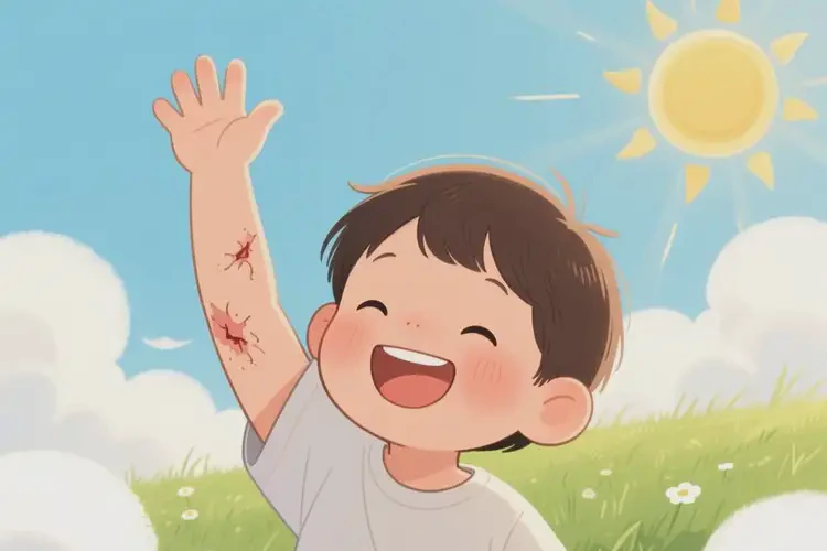 孩子手臂有濕疹能徹底自愈嗎(圖1)