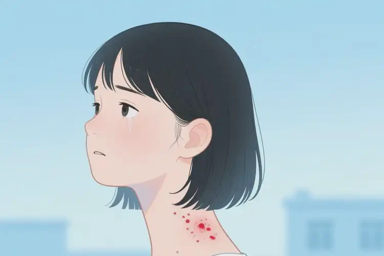 女生脖子上起濕疹不管它會(huì)自己自愈嗎(圖3)