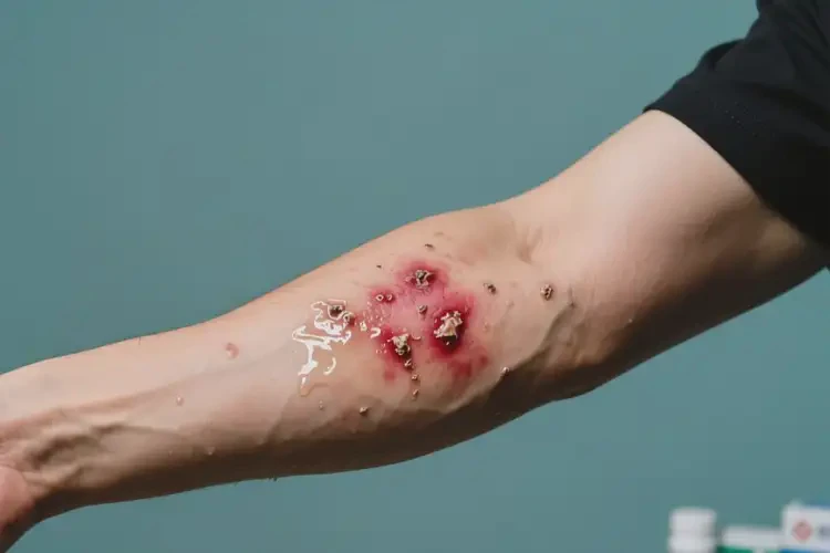 男人手臂有濕疹不管它會(huì)自己自愈嗎(圖1)