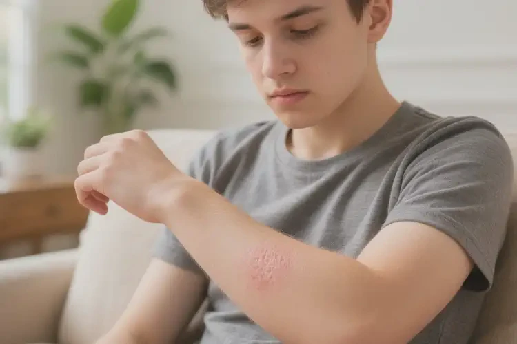 青年人手臂上出現(xiàn)濕疹不管它會(huì)自己好嗎(圖4)