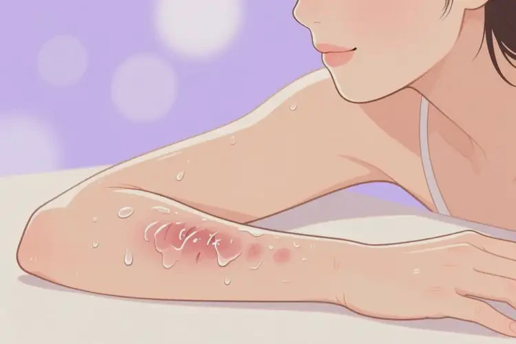 女性手臂上有濕疹不管它會自己痊愈嗎(圖1)