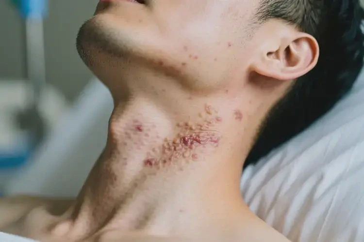 男人脖子經(jīng)常長濕疹能徹底自愈嗎(圖1)