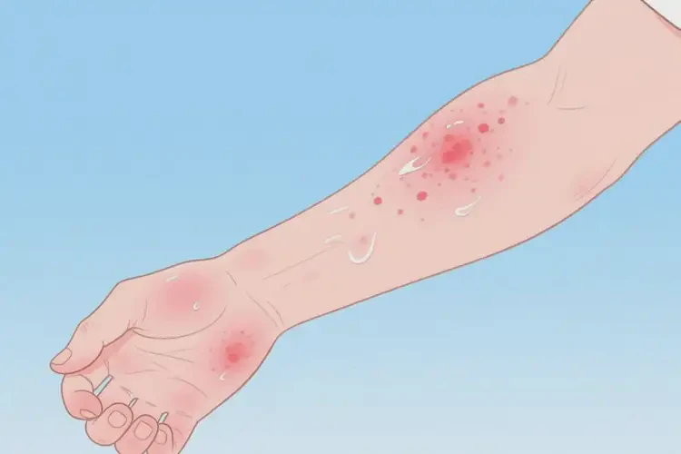 男人手臂長濕疹不管它會自己自愈嗎(圖1)