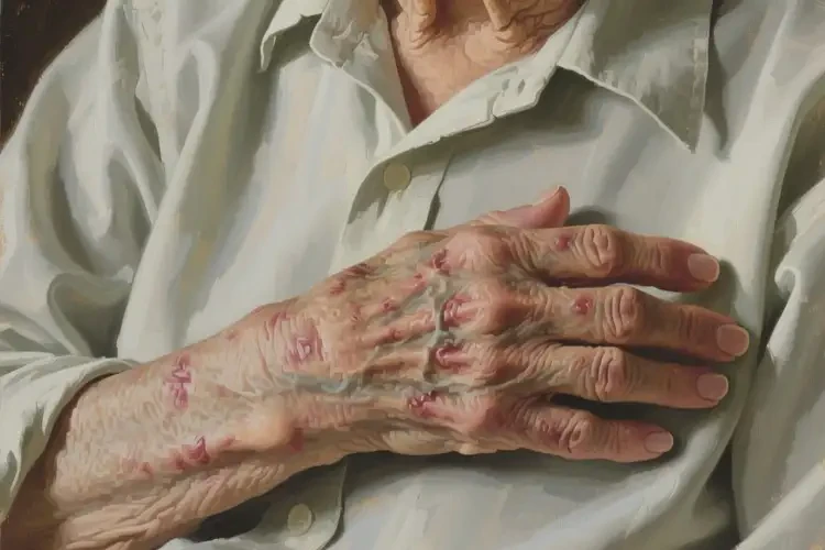 老人手臂容易长湿疹不管它会自己痊愈吗(图1)