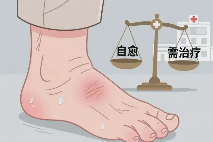 高齡老人腳上容易起濕疹不管它會自己自愈嗎(圖1)