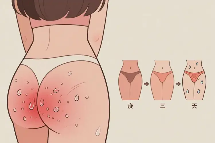 女生屁股起濕疹可以徹底自愈嗎(圖1)