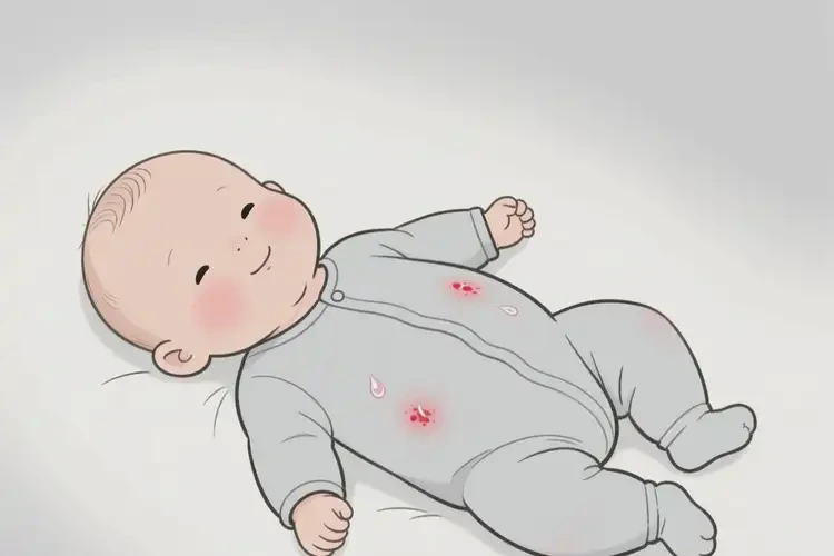 寶寶肚子上偶爾起濕疹不管它會(huì)自己痊愈嗎(圖1)