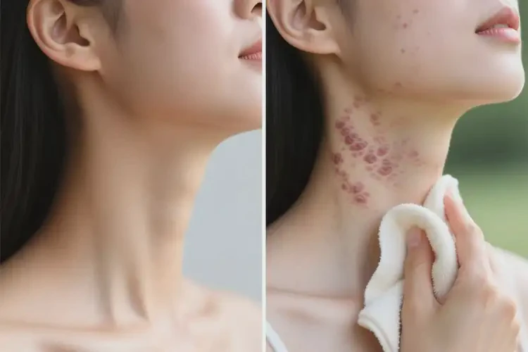 女人脖子長濕疹不管它會自己痊愈嗎(圖2)