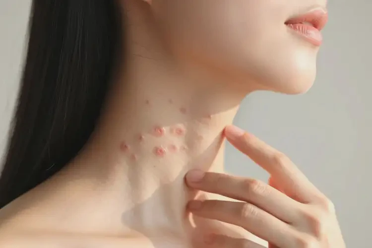 女性脖子偶爾起濕疹能夠徹底治愈嗎(圖3)