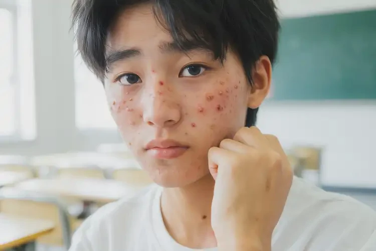 大学生脸上出湿疹不管它会自己好吗(图1)