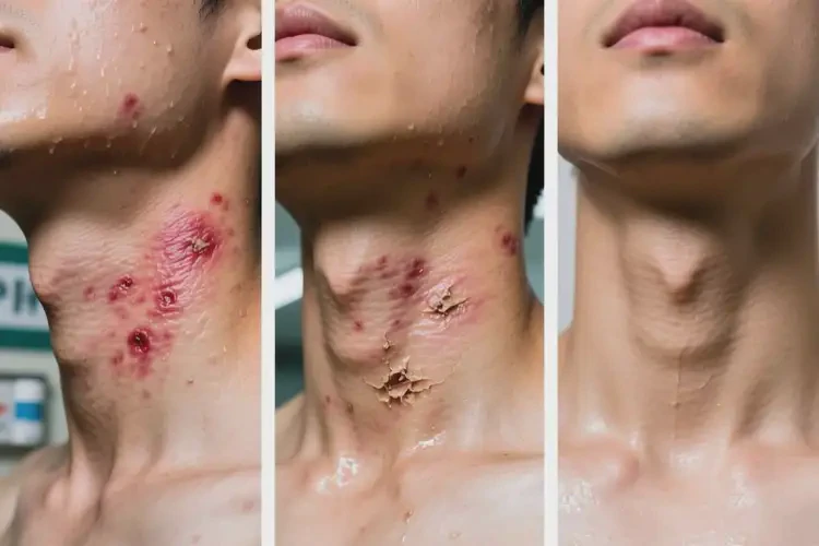 男性脖子上出現(xiàn)濕疹可不可以徹底自愈(圖1)