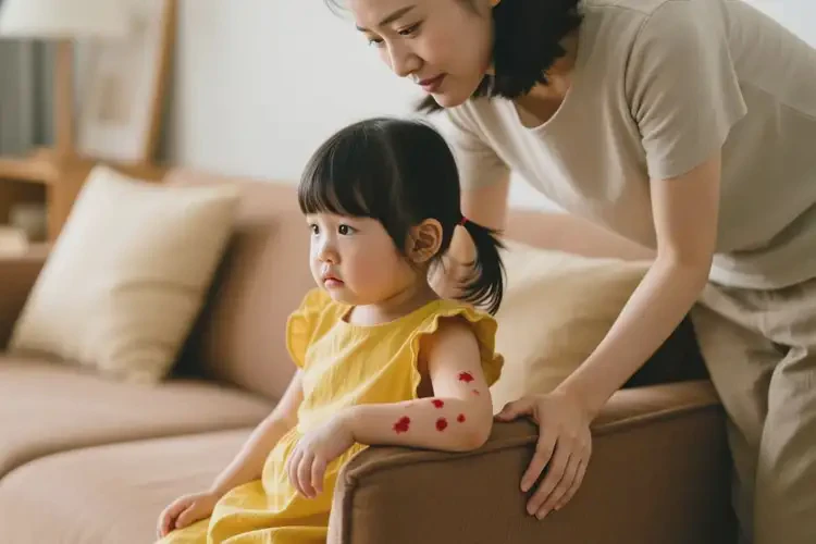 小兒手臂上起濕疹能徹底自愈嗎(圖1)