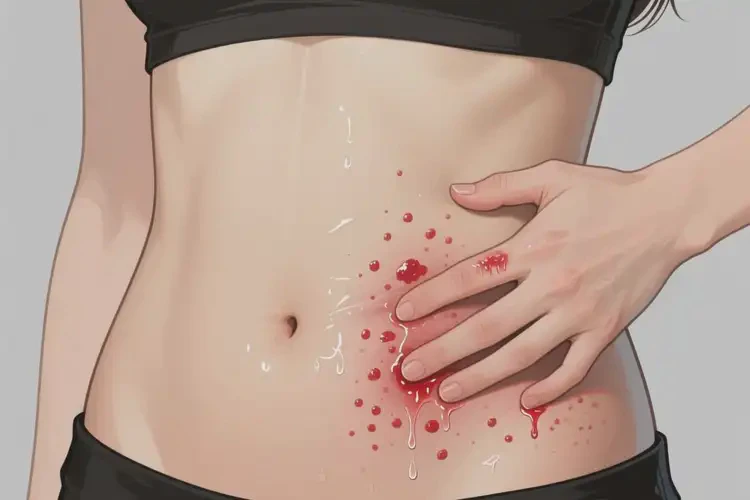 女性肚子經(jīng)常起濕疹不管它會(huì)自己自愈嗎(圖1)