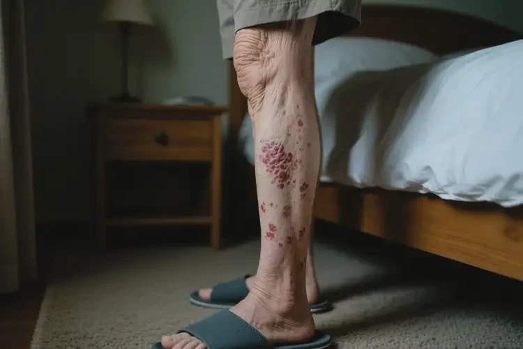 老年人小腿上有湿疹不管它会自己痊愈吗(图1)