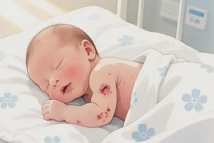 新生兒身上起濕疹不管它會(huì)自己自愈嗎(圖4)