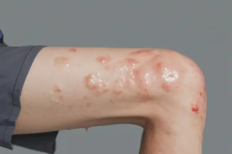 中學(xué)生大腿上出現(xiàn)濕疹不管它會自己好嗎(圖1)