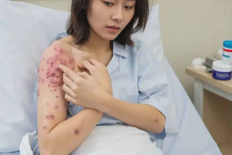 產(chǎn)婦手臂長濕疹不管它會自己痊愈嗎(圖4)