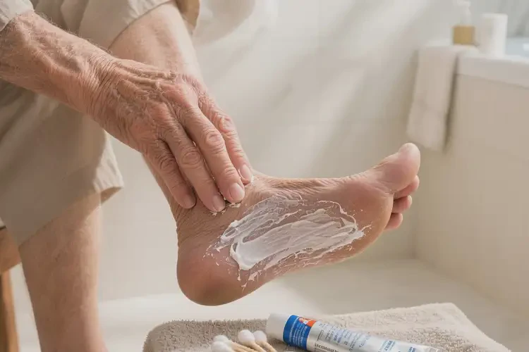 老人腳上經(jīng)常起濕疹不管它會自己好嗎(圖1)