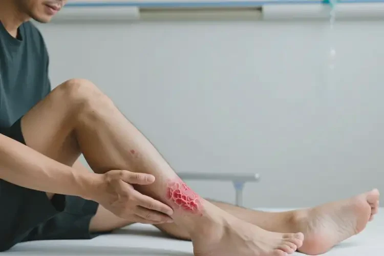 男人小腿长湿疹不管它会自己好吗(图1)