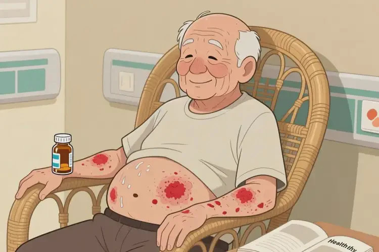 老人肚子上容易长湿疹不管它会自己自愈吗(图1)