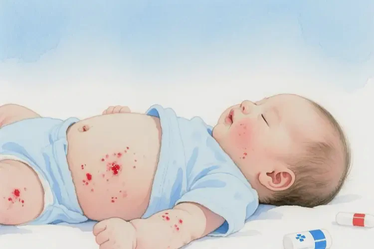 寶寶肚子上偶爾起濕疹不管它會(huì)自己痊愈嗎(圖2)