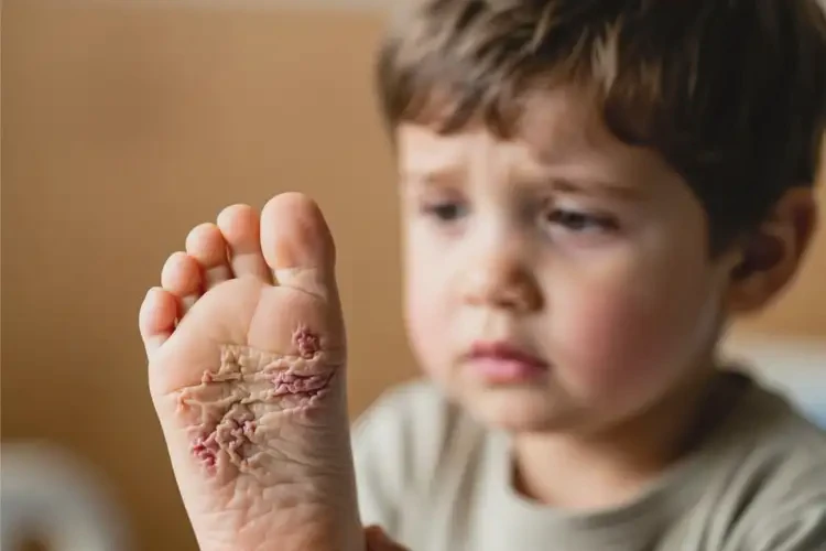 小兒腳上長濕疹不管它會(huì)自己好嗎(圖1)