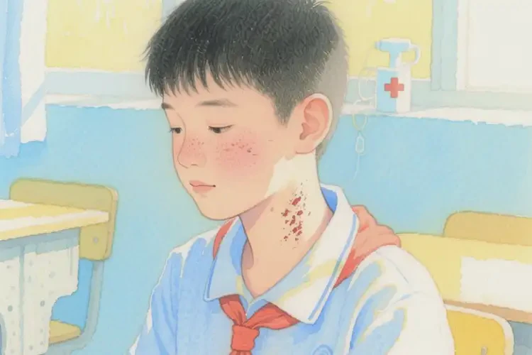 小學(xué)生脖子上偶爾起濕疹能夠徹底治愈嗎(圖1)
