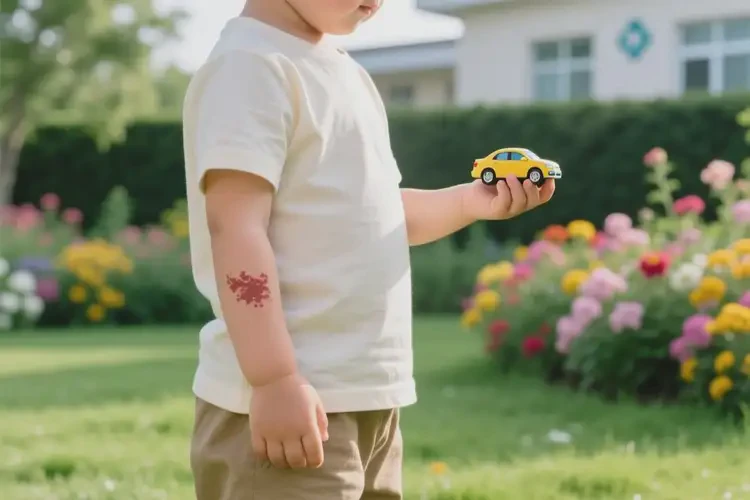 孩子手臂出湿疹不管它会自己自愈吗(图1)